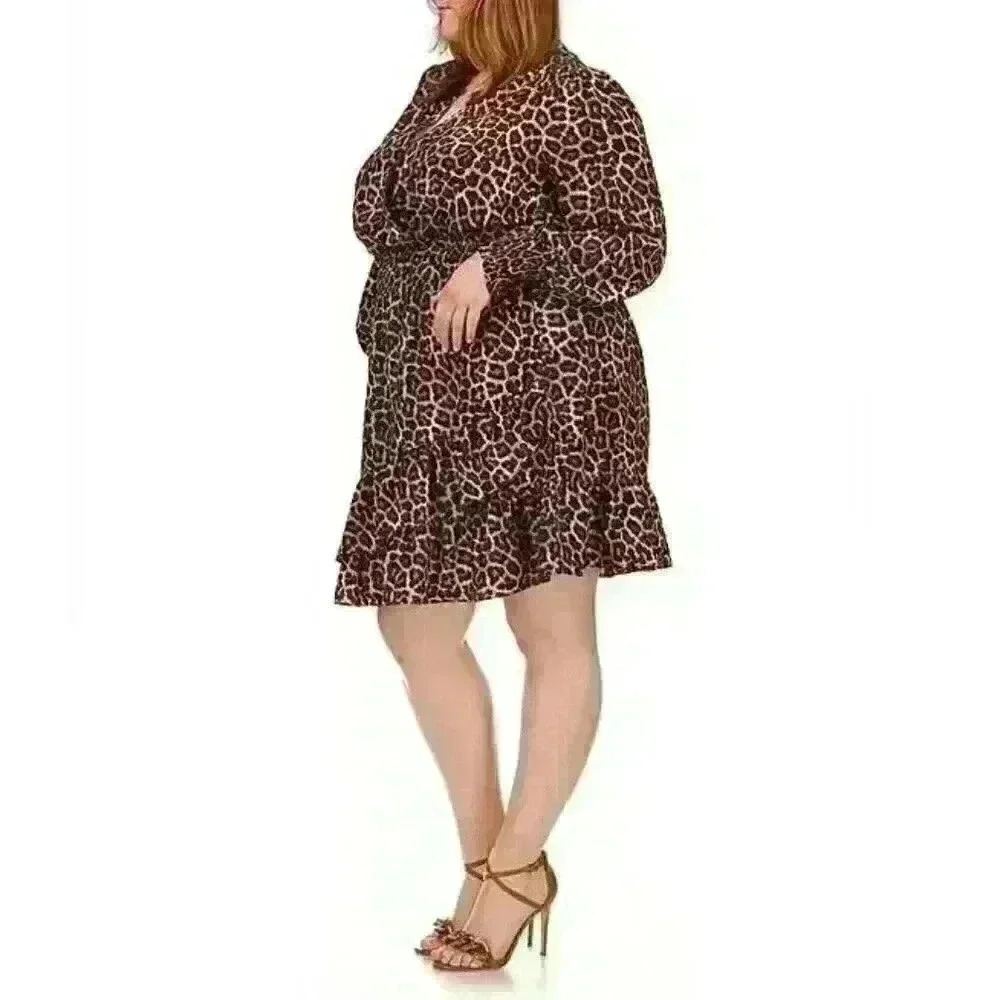 NEW MICHAEL Michael Kors Women's Plus 3X Julia Smocked-Waist Dress NWT $165 - Picture 3 of 3